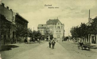 Szolnok Szapáry utca, kereskedelmi bank Gömöri József bútor raktárával