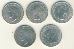 Ausztrália 1946-1962. 1Sh Ag (5x) klf évszámokkal! T:vegyes