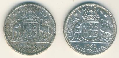 Ausztrália 1946-63. 1Fl Ag (2x) T:2,2-