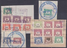 19 db számlailleték bélyeg kivágásokon