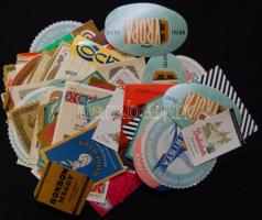 115 db ital - és hotelcímke az 50-es 70-es évekből