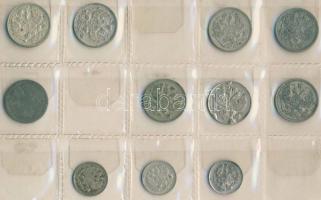 Cári Oroszország 1893-1918. 10k Ag (3x) 3 klf + 15k Ag (9x) 9 klf + 20k Ag (8x) 8 klf, összesen 20db...