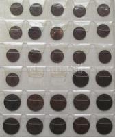 Nagy-Britannia Kis gyűjtemény tétel: 1927-54. 1 farthing (16x) mind klf + 1863-1967. 1/2P (42x) mind...