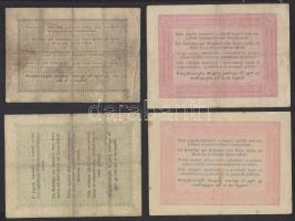 1848. 1Ft "Kossuth bankó" + 2Ft "Kossuth bankó" + 5Ft barna (2x) "Kossuth b...