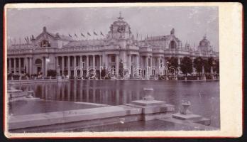 1904 Chikago Világkiállítás Villamossági pavillon keményhátú fotó / 1904 Chicago Expo electricity palace vintage photo 9 x15 cm