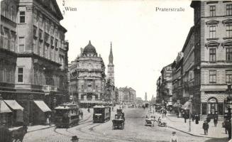 Vienna Prater street with trams