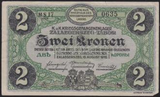 Zalaegerszeg/hadifogolytábor 1916. 2K számozott T:III+ (3 kis szakadás)