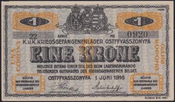 Ostffyasszonyfa/hadifogolytábor 1916. június 1. 1K számozott T:I-