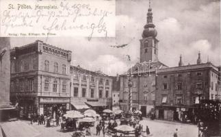 Sankt Pölten Herrenplatz with the shop Vinz Höfinger