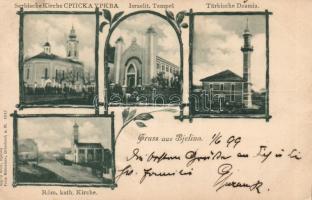 1899 Bjelina with synagogue