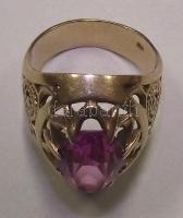 8 K orosz fémjelzésű régi női aranygyűrű kővel 10,71g / Old russian female gold ring 10,71g