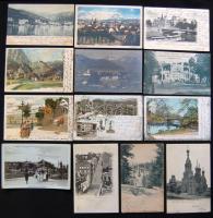 13 db háború előtti vegyes európai képeslap, közte lithok is