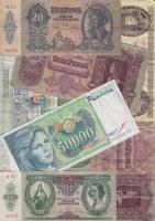 Vegyes magyar és külföldi papírpénz tétel, összesen 20db, főleg pengők és forintok T:vegyes