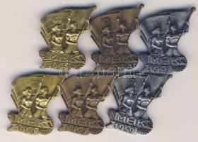 1949. Rákosi és Kossuth címeres "Munkára, harcra kész" (MHK) mozgalmi kitűző sor, összesen 6db T:2