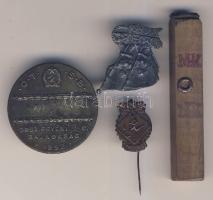 Kis jelvény, díjérem tétel: 1953. "MHK" jelvény + 1949. "MHK" Kossuth címeres kitűző + 1952. "O.T.S,B" díjérem Rákosi címerrel T:2 + "MHK" gumibélyegző