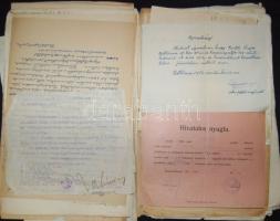 cca 1916-1920 Első világháborús irat hagyaték-tétel. Naplórészlet, igazolványok egyéb iratok, összes...