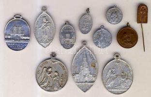 11db különféle kegyérem és jelvény, főleg Alu + töltényhüvelyből készített kegytárgy T:2,3