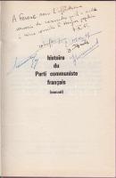 A francia kommunista párt története, francia könyv dedikálással (Fejtő Ferencnek?) / Historie du Parti communiste francais