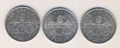 1993-1994. 200Ft Ag (3x) "MNB" + "Deák" T:2