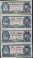 1969. 20Ft (4x) eltérő színárnyalatok is T:II+,II