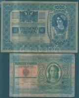 1902. 1000K + 1912. 100K + 1913. 20K + 1914. 50K mindegyik bankjegy "Zala Vármegye Letenye Közs...