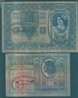 1902. 1000K + 1912. 100K + 1913. 20K + 1914. 50K mindegyik bankjegy "Zala Vármegye Letenye Közs...