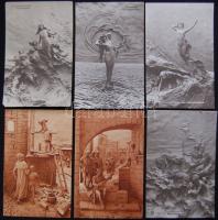 21 db használatlan művészeti képeslap szép állapotban; D. Mastroianni szobrai alapján