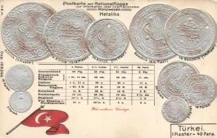 Set of Turkish coins Emb. litho