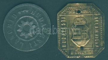 cca 1950. "BUDAPESTI MAGY. KIR. ÁLLAMHIDAK BÉRLET" + "Budapesti Lánchíd" hídbárca T:2- ly.