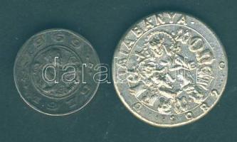 1979. "10 éves az Éremgyűjtők Keszthelyi Csoportja" Ag (4,08g / d=16mm) emlékérem T:2 + 1982. "Komárom Megyei Éremgyűjtő Találkozó-Tatabánya" ezüstözött emlékérem T:2