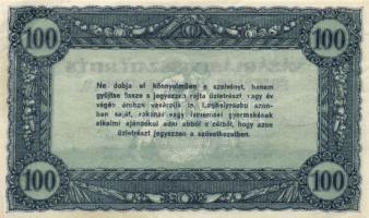 1920-as évek eleje 100K vásárlási visszatérítés (2x) két különféle cserkész felülbélyegzéssel T:II