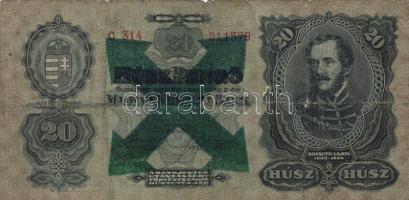 1930. 20P + 100P + 1936. 10P mindegyik hamis nyilaskereszt felülbélyegzéssel T:II-,III-