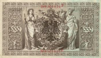 Német Birodalom / Császárság 1910. 1000M (8x) piros és zöld pecséttel T:II,III