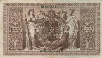 Német Birodalom / Császárság 1910. 1000M (8x) piros és zöld pecséttel T:II,III
