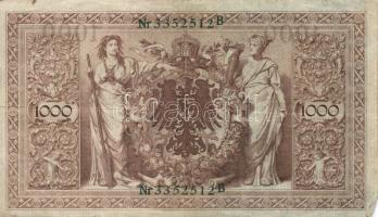 Német Birodalom / Császárság 1910. 1000M (8x) piros és zöld pecséttel T:II,III