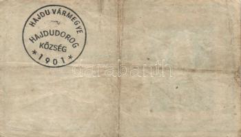 1918. 25K "sima" "3037"-es sorozatszám hamis fekete "Hajdu Vármegye Hajdudo...