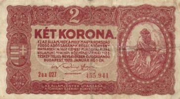 1913-1923. 20f (2x) + 50f + 1K (5x) különféle felülbélyegzésekkel + 2K (5x) 4klf típus + 10K (3x) ké...