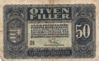 1913-1923. 20f (2x) + 50f + 1K (5x) különféle felülbélyegzésekkel + 2K (5x) 4klf típus + 10K (3x) ké...