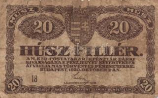 1913-1923. 20f (2x) + 50f + 1K (5x) különféle felülbélyegzésekkel + 2K (5x) 4klf típus + 10K (3x) ké...