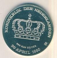 Hollandia 1980. "Beatrix királynő" Ag emlékérem 15,6g T:PP Díszdobozban!