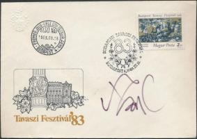 1983 Tavaszi Fesztivál FDC, rajta a tervező Szász Endre saját kezű aláírásával