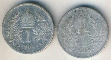 Ausztria 1899-1900. 1K Ag (2x) T:3 / 
Austria 1899-1900. 1 Kreuzer Ag (2x) C:F