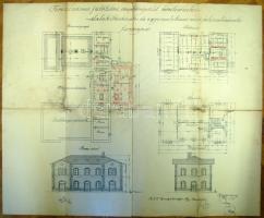 1917 Budapest Ferencvárosi pályaudvar központi szertár bővítési terve  50x70 cm
