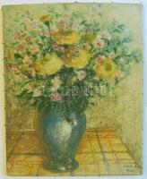 Fock A. 1961 Jelzéssel: Virág csendélet, olaj-vászon (apró hiba a vásznon) 40x60 cm