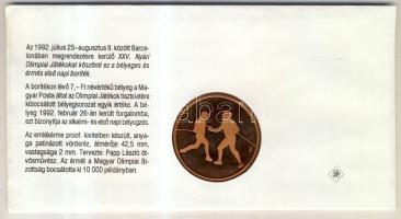1992 "Barcelona-magyar csapat" emlékérem FDC borítékon T:PP Csak 10.000db! T:I