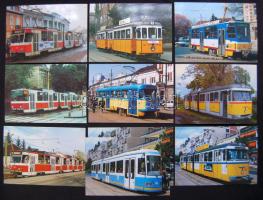 10 db megíratlan, modern Villamos képeslap (Debrecen, Szeged, Miskolc, Kassa, Nagyvárad)