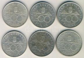 1994. 200Ft Ag (6x) "Deák" T:2,3