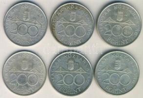 1994. 200Ft Ag (6x) "Deák" T:2,3