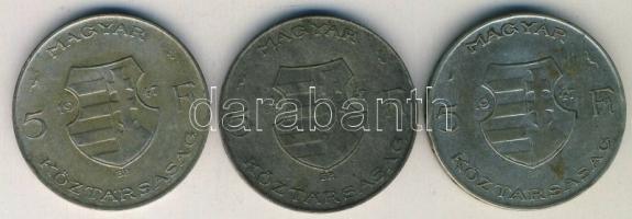 1947. 5Ft Ag "Kossuth" (3x) T:3 ph