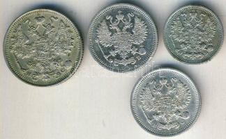 Cári Oroszország 1910. 5k Ag + 10k Ag + 1915. 10k Ag + 1916. 15k Ag T:2,2- ph.